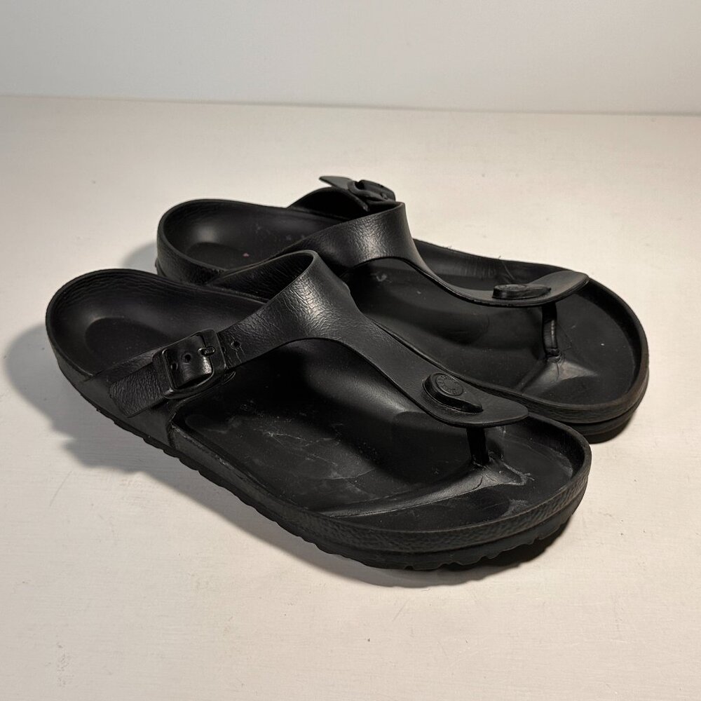 Birkenstock Gizeh EVA Black Rubber Sandals Women Size 9